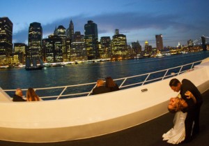 new york skyline sunset on yacht