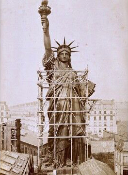 the statue of liberty under construction1